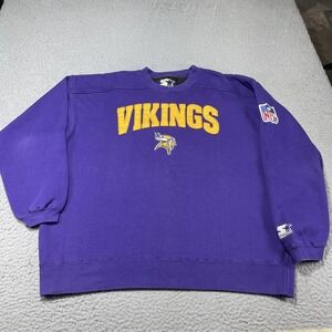 Minnesota Vikings Sweatshirt Mens XL Purple NFL Football Starter Crewneck